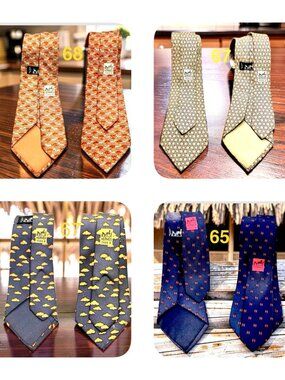 3:  Classic Vintage HEREMES Neckties 100% Silk Neck Tie French Made (SELECT 1